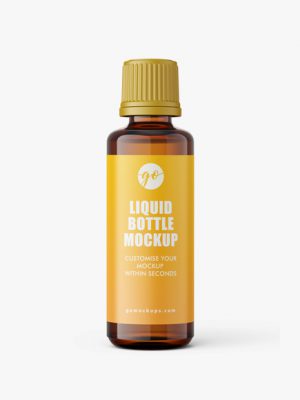 Amber essential oil bottle mockup / 50ml