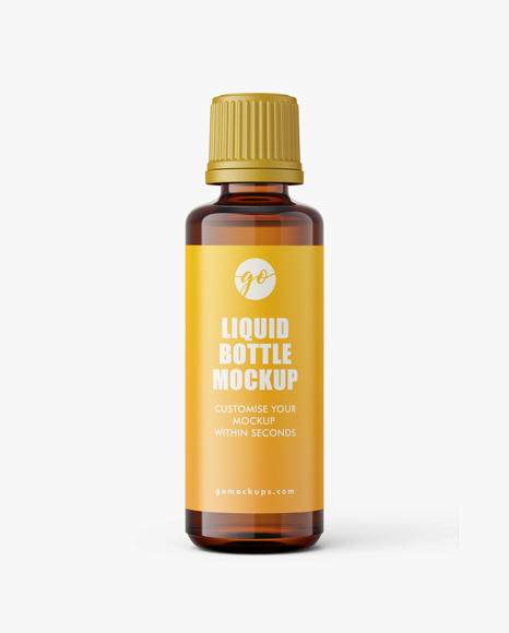 Amber essential oil bottle mockup / 50ml