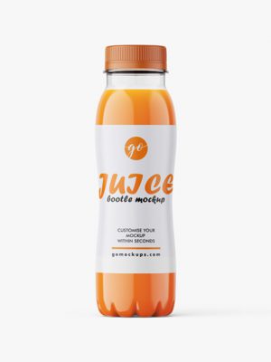 Carrot juice bottle mockup