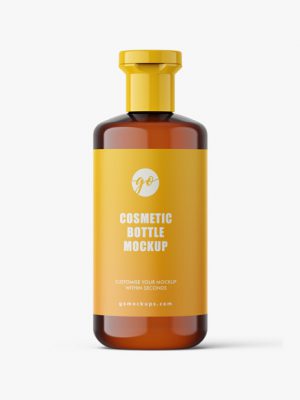 Cosmetic bottle mockup / amber