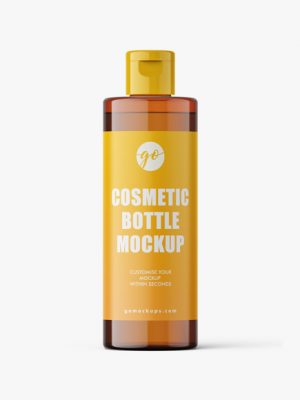 Cosmetic bottle mockup 100 ml / amber