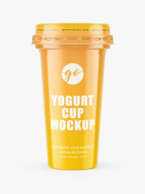 Glossy Yorurt Cup Mockup