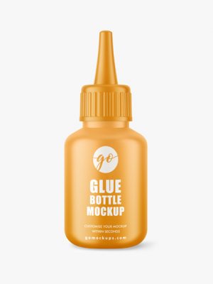 Matte glue bottle mockup