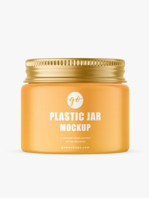 Matte plastic jar mockup