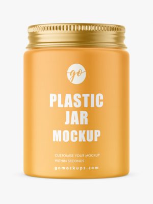 Matte plastic jar mockup P0030