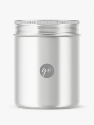 Metallic cosmetic jar mockup P0037