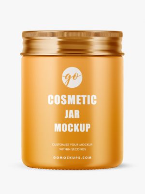 Metallic cosmetic jar mockup P0037