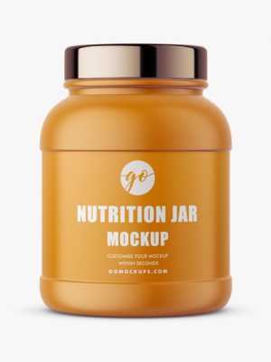 Matte nutrition jar mockup