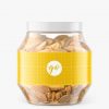 Plastic jar with nuts mockup #P0049